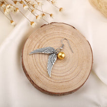 Gold Pearl Earrings with Silver Wings