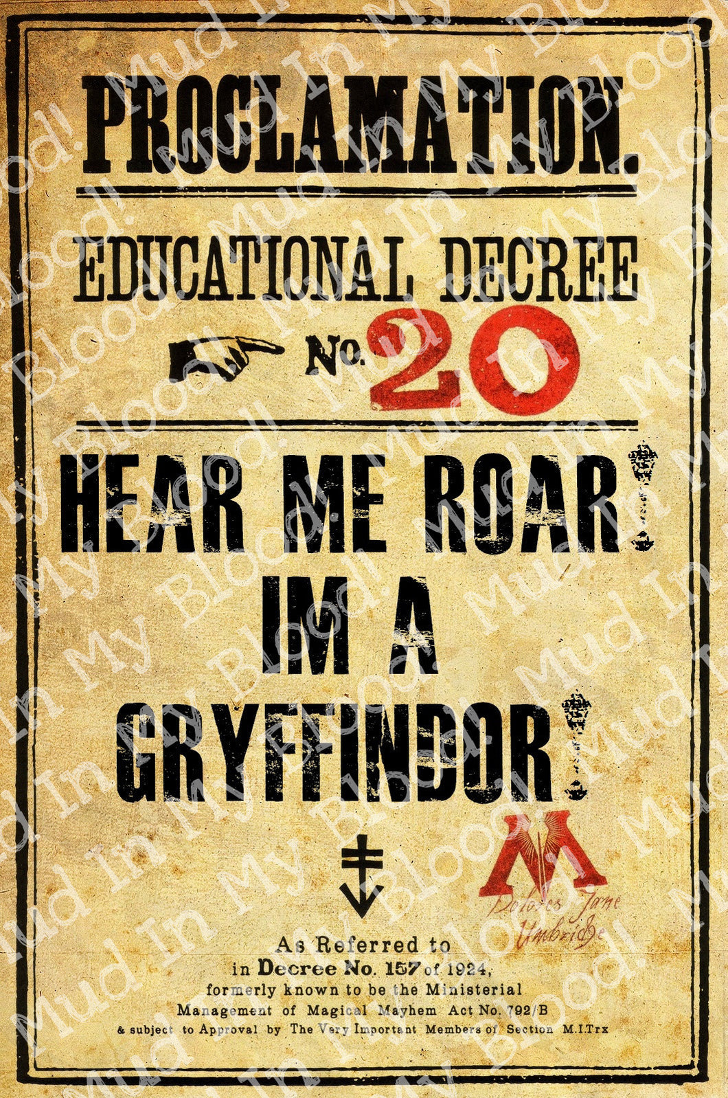 Lion House Pride Decree Poster