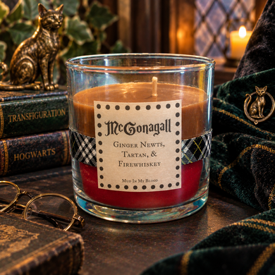 Scottish Cat Scented 4oz Candle- Ginger Biscuit, Tartan, Whiskey