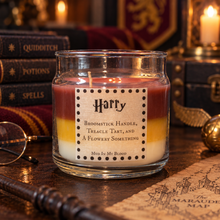 Hero Scented 4 oz Candle- Broomstick, Treacle Tart, Flowery Somthing