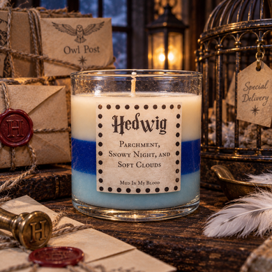 Owl Scented 4 oz Candle: Parchment, Snowy Night, and Soft Clouds