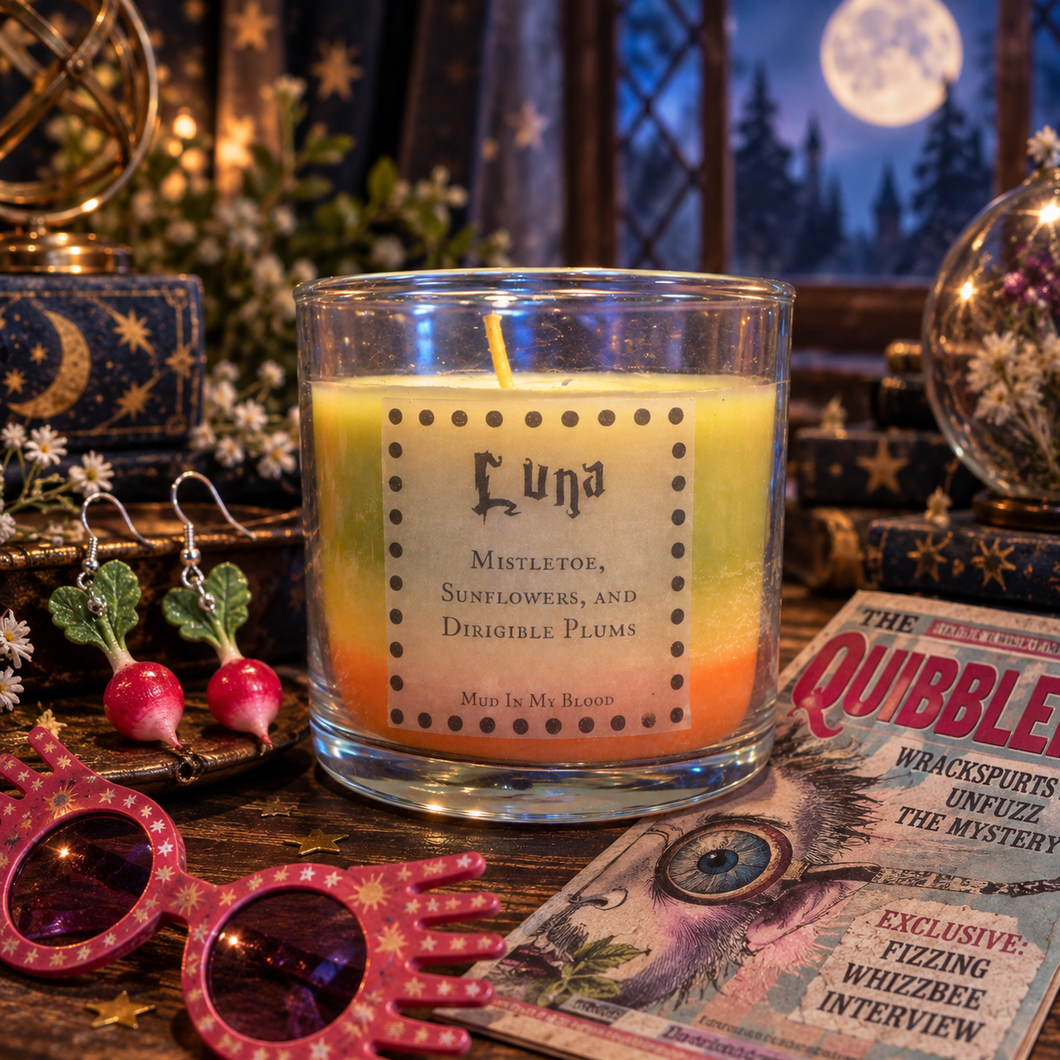 Moon Child 4 oz Candle: Mistletoe, Sun Flowers, and Plums