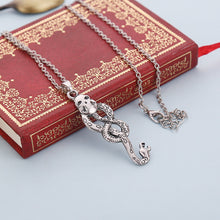 Silver Snake and Skull Necklace