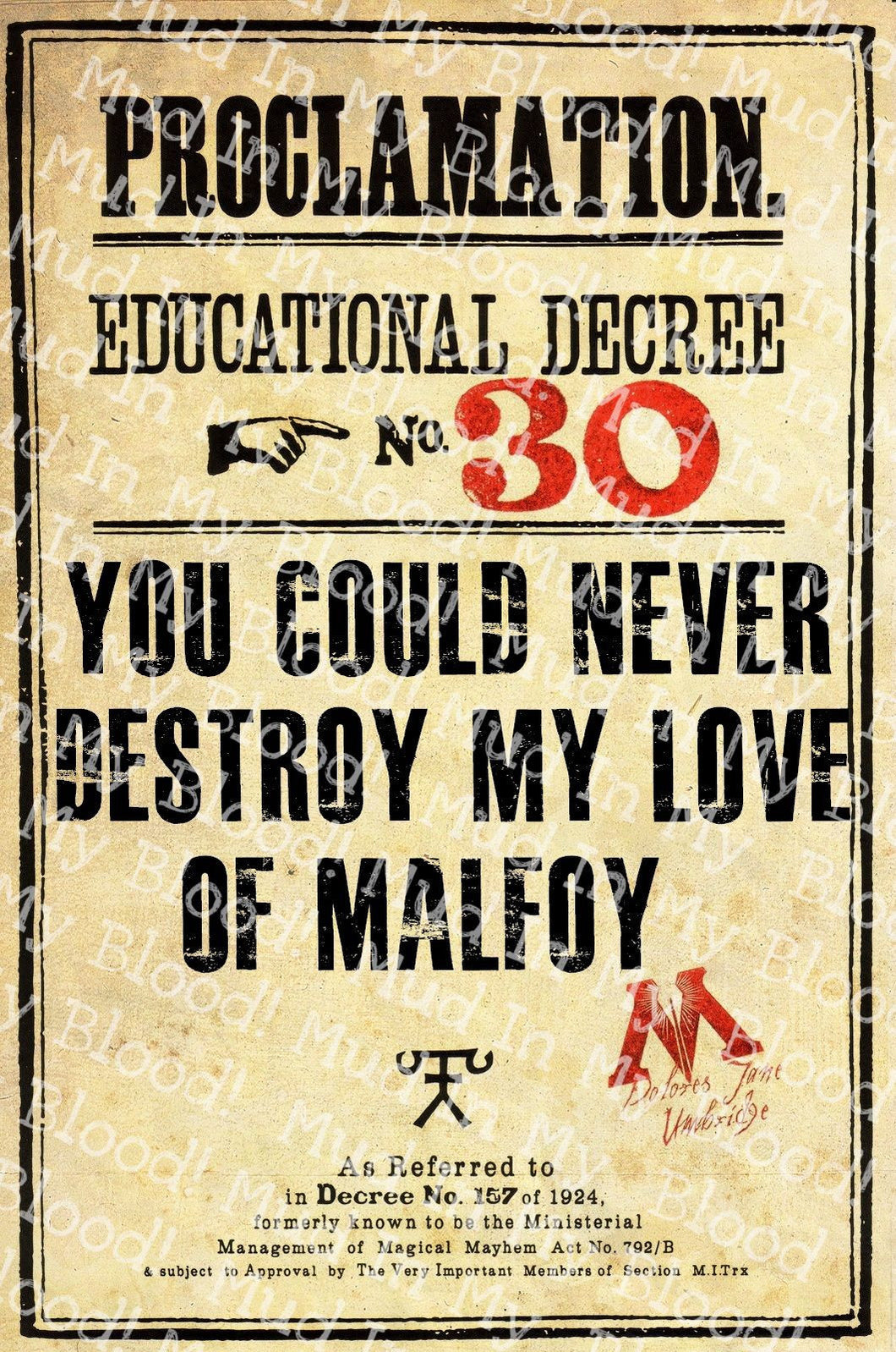 You Could Never Destroy My Love Decree Poster